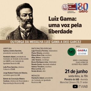 Deo Garcez, intérprete de Luiz Gama no teatro, receberá do IAB medalha com nome do advogado abolicionista