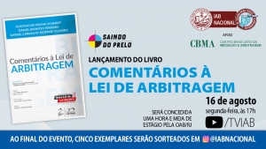 Autores lançam livro sobre a Lei de Arbitragem, no canal TVIAB, na próxima segunda-feira 