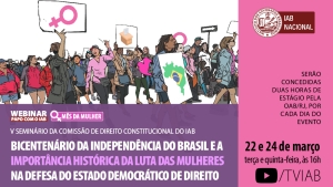 A luta histórica das mulheres em defesa da democracia será debatida no canal TVIAB 