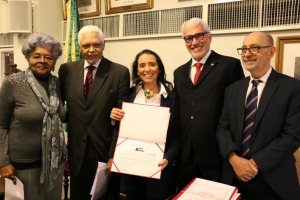 Da esq. para a dir., Edmée da Conceição Cardoso, Antonio Carlos Torres, Gabriela Medina, Carlos Eduardo Machado e Antonio Sias