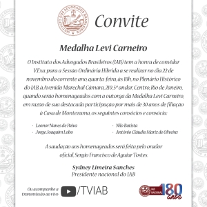 IAB | Convite Medalha Levi Carneiro