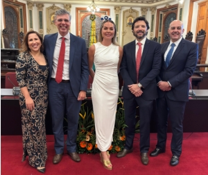 Da esq. para a dir., Rebeca Queiroz, Otavio Torres Calvet, Taciela Cylleno, Diogo Medina Maia e Ricardo Georges Miguel