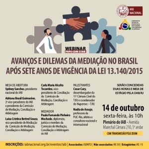 Webinar do IAB discutirá avanços da mediação de conflitos em evento virtual