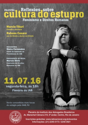 Palestra Reflexões sobre cultura do estupro - Feminismo e Direitos Humanos